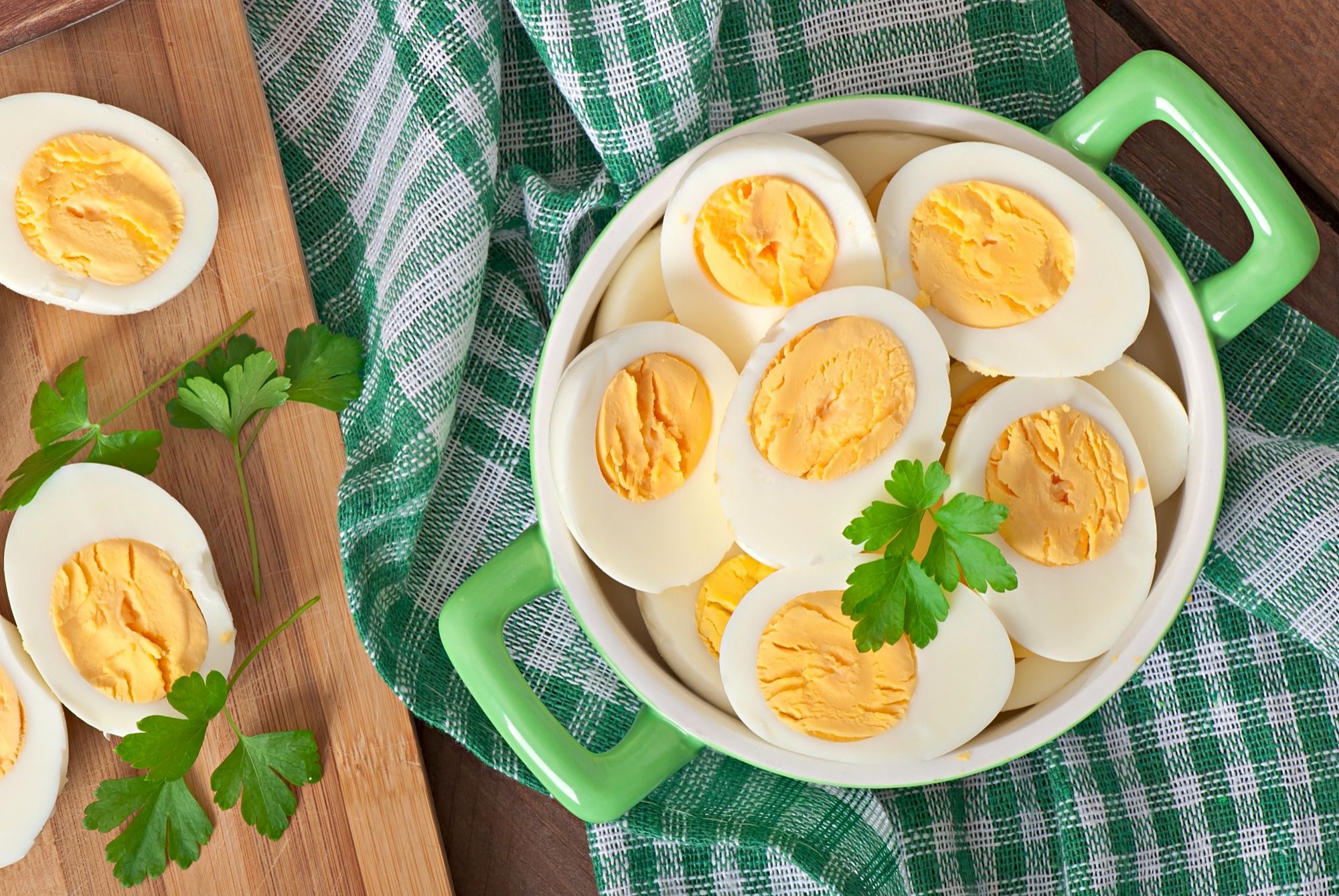 Huevos duros listos para degustar.