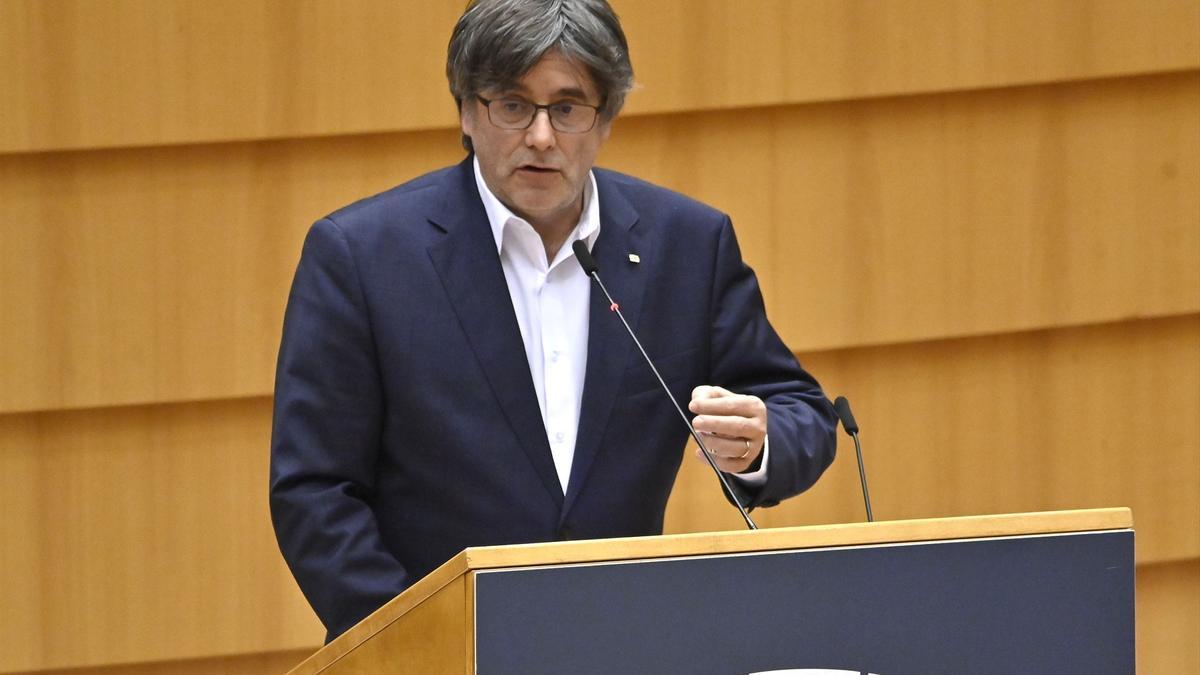 El expresident de la Generalitat de Catalunya Carles Puigdemont en el Parlamento Europeo.