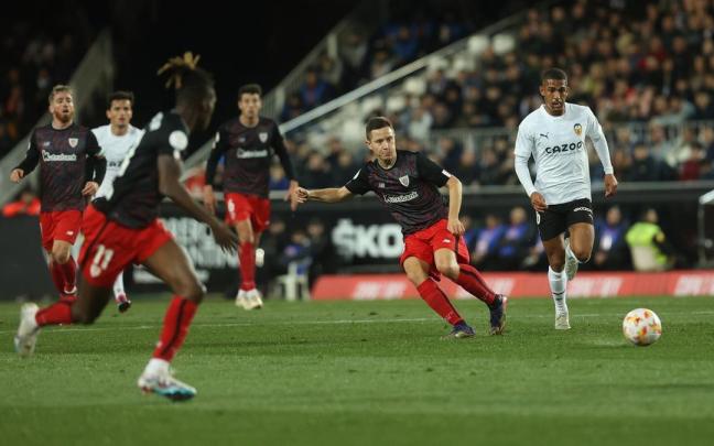 Ander Herrera, durante el partido de Copa frente al Valencia.
