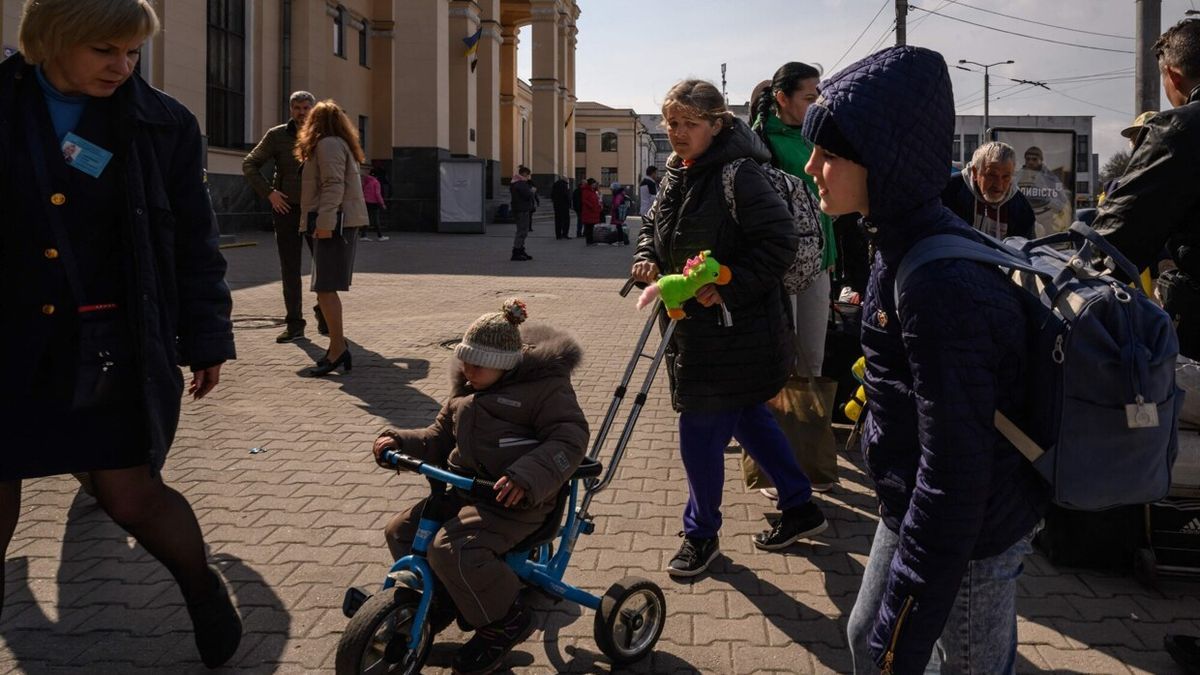 Evacuación de ciudadanos ucranianos.