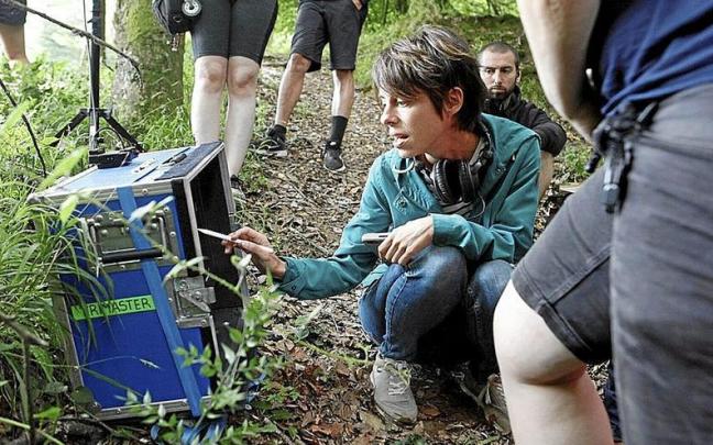 Un momento del rodaje en Llodio de &lsquo;20.000 especies de abejas&rsquo;.