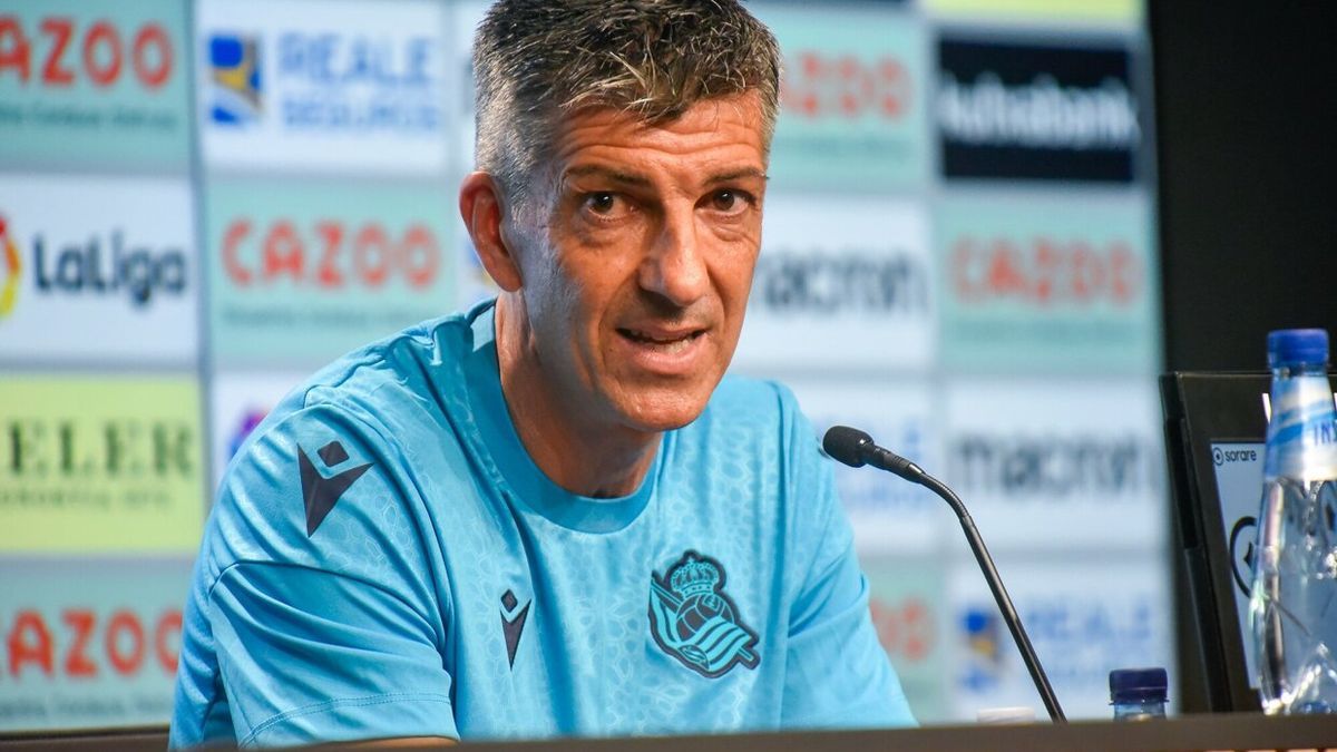 Imanol, este viernes en Anoeta durante su rueda de prensa.