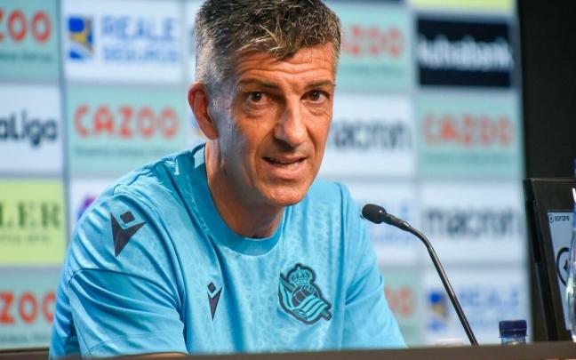 Imanol, este viernes en Anoeta durante su rueda de prensa.