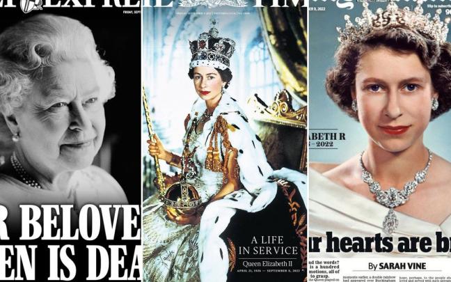 Portadas de la prensa británica sobre la muerte de Isabel II