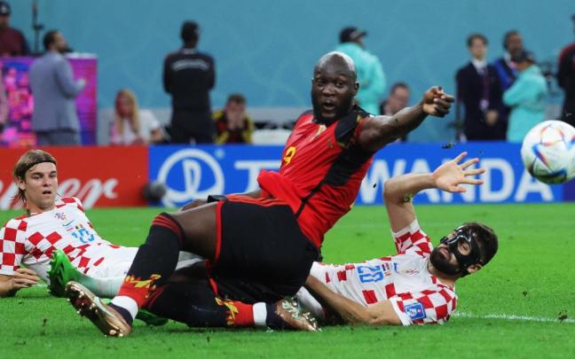 Imagen del partido entre Croacia y Bélgica.