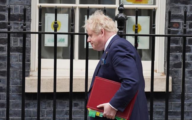 Boris Johnson, a la salida del nº10 de Downing Street.
