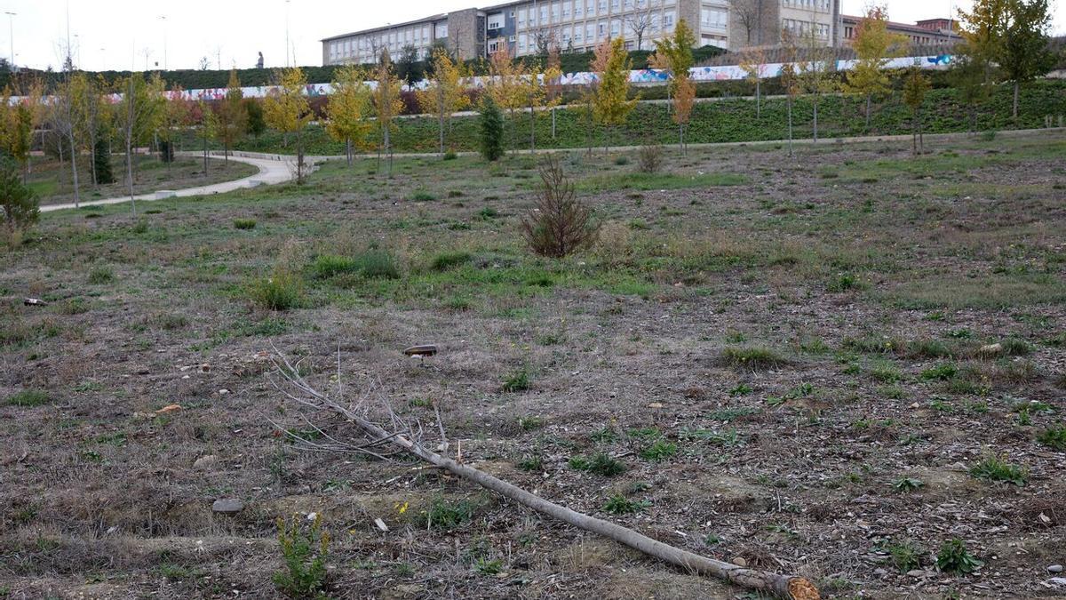 Estado que presenta en la actualidad el parque de las Pioneras de Lezkairu.