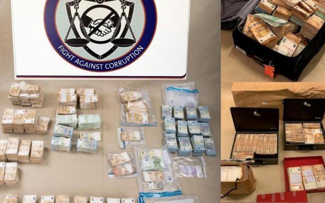 Dinero incautado por la policía belga en el 'Catargate'.