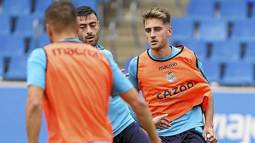 Robert Navarro, en un momento del entrenamiento junto a Diego Rico.