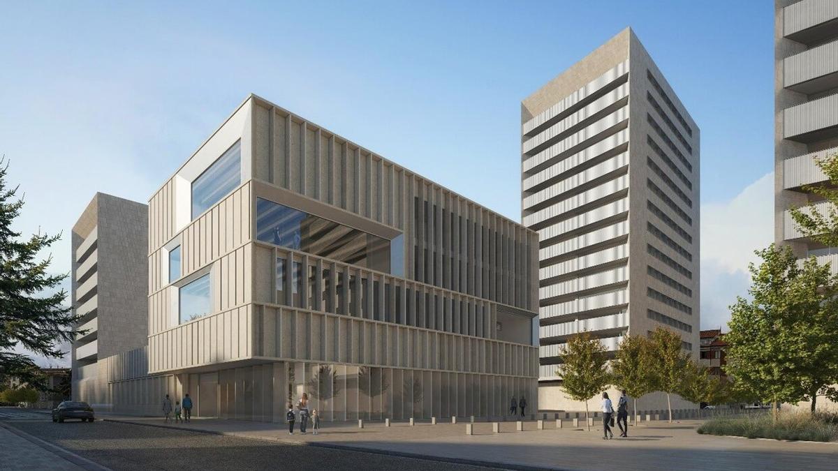 Recreación del aspecto que tendrá el nuevo civivox, ubicado en el antiguo solar de Salesianos.