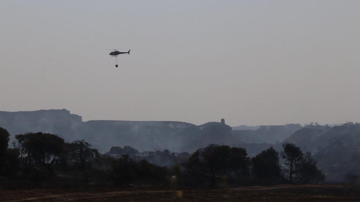 Imagen de archivo del incendio registrado en Bardenas el verano de 2021.