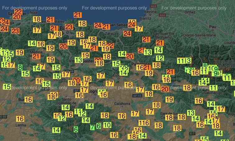 Temperaturas mínimas la pasada noche