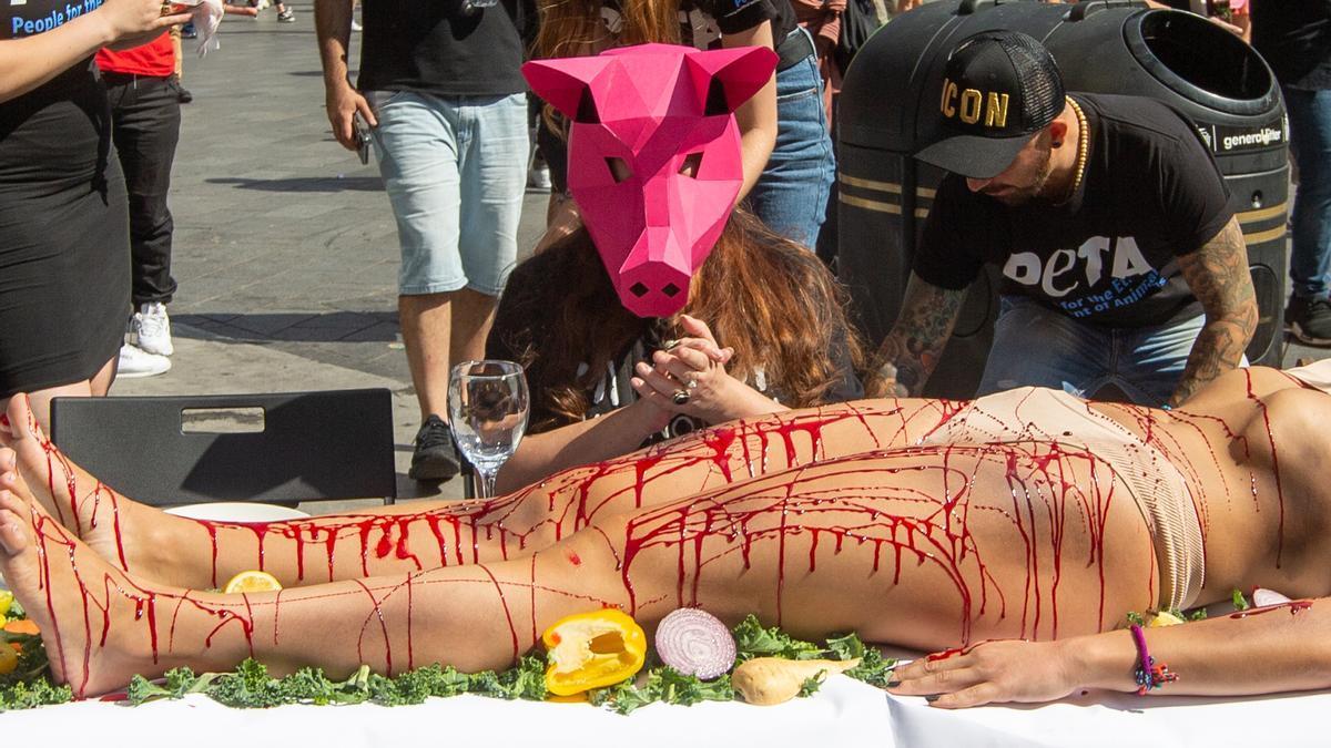 Protesta contra el maltrato animal.