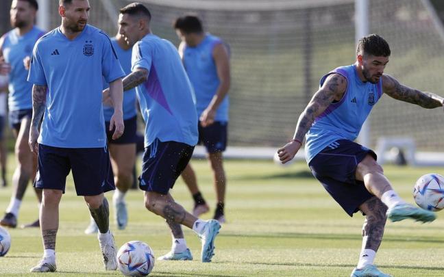 Leo Messi, durante el último entrenamiento de la selección argentina. Leo Messi, durante el último entrenamiento de la selección argentina.