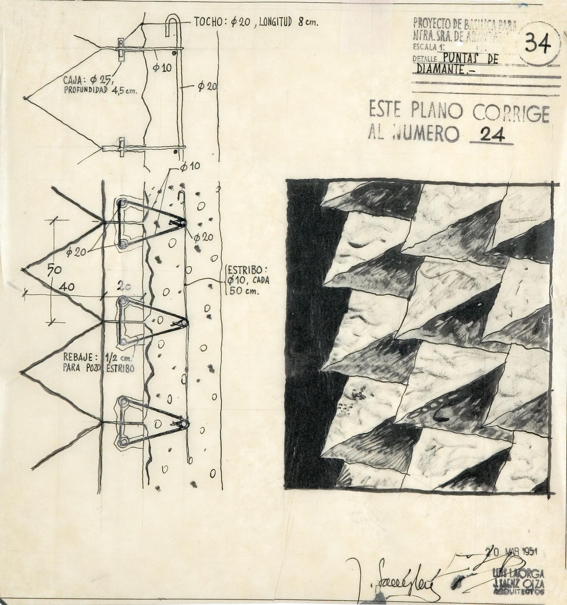 Dibujo de la Basílica de Arantzazu