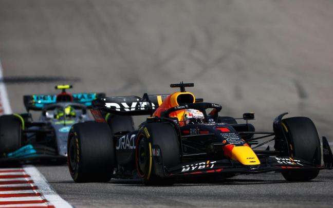 Verstappen conduce su monoplaza en Austin. Verstappen conduce su monoplaza en Austin.