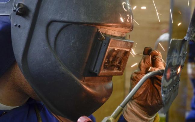Soldador, durante su jornada de trabajo