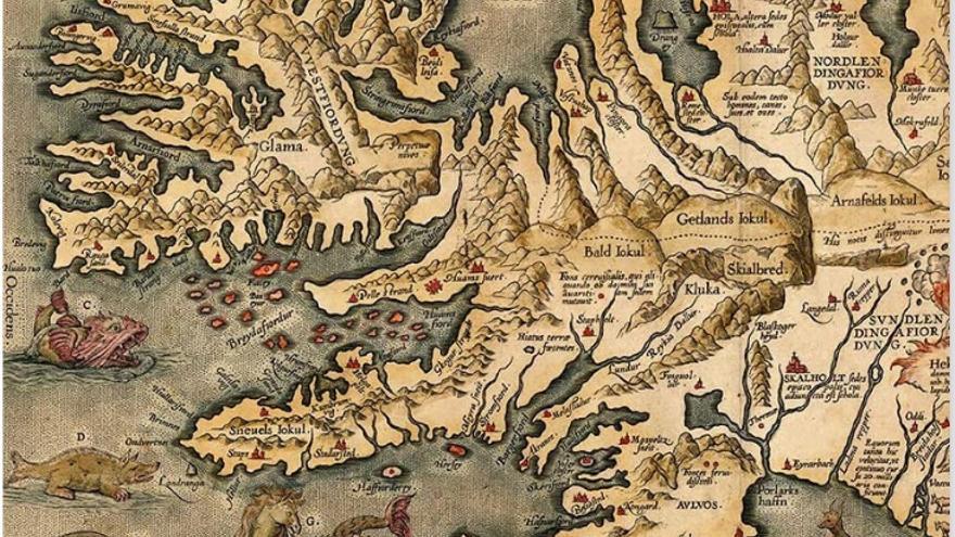 Mapa antiguo de Islandia
