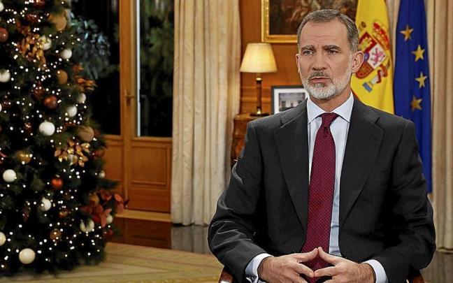 El rey Felipe VI, pronunciando su tradicional discurso de Nochebuena. | FOTO: EFE El rey Felipe VI, pronunciando su tradicional discurso de Nochebuena. | FOTO: EFE