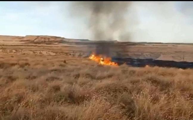 Imagen del fuego en las Bardenas
