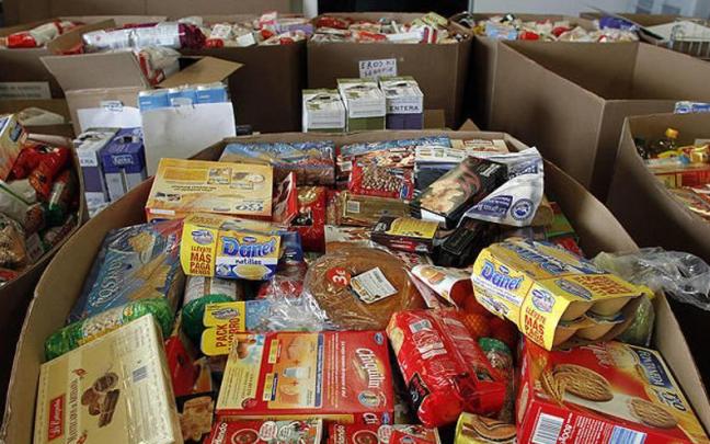 Alimentos conseguidos en una 'Gran recogida'. Alimentos conseguidos en una 'Gran recogida'.