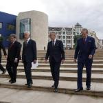 De dcha a izda, Rementeria, J. Tomilson Hill, Urkullu, Vidarte, Aburto y Richard Armstrong.