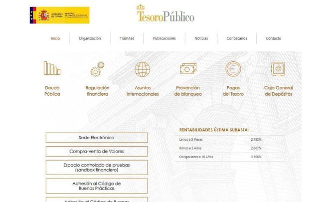 Web del Tesoro Público. Web del Tesoro Público.