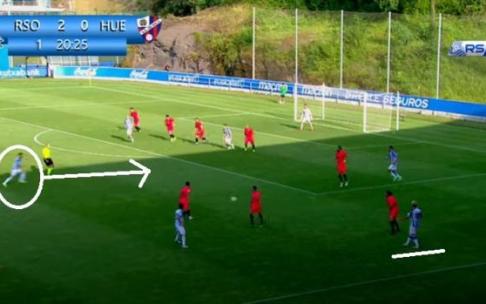 Una captura del partido que la Real y el Huesca disputaron este sábado en Zubieta. Una captura del partido que la Real y el Huesca disputaron este sábado en Zubieta.