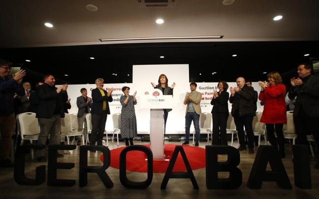 Presentación de los candidatos de Geroa Bai al Gobierno de Navarra y a la alcaldía de Pamplona