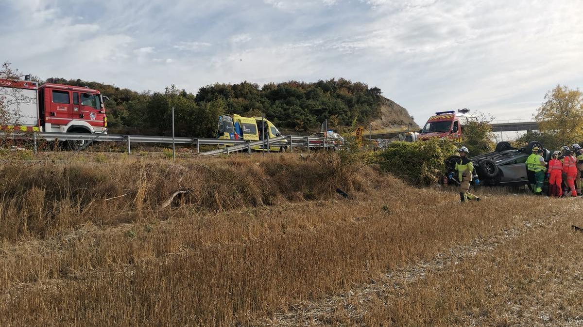 Accidente en la AP-68, en Igai.