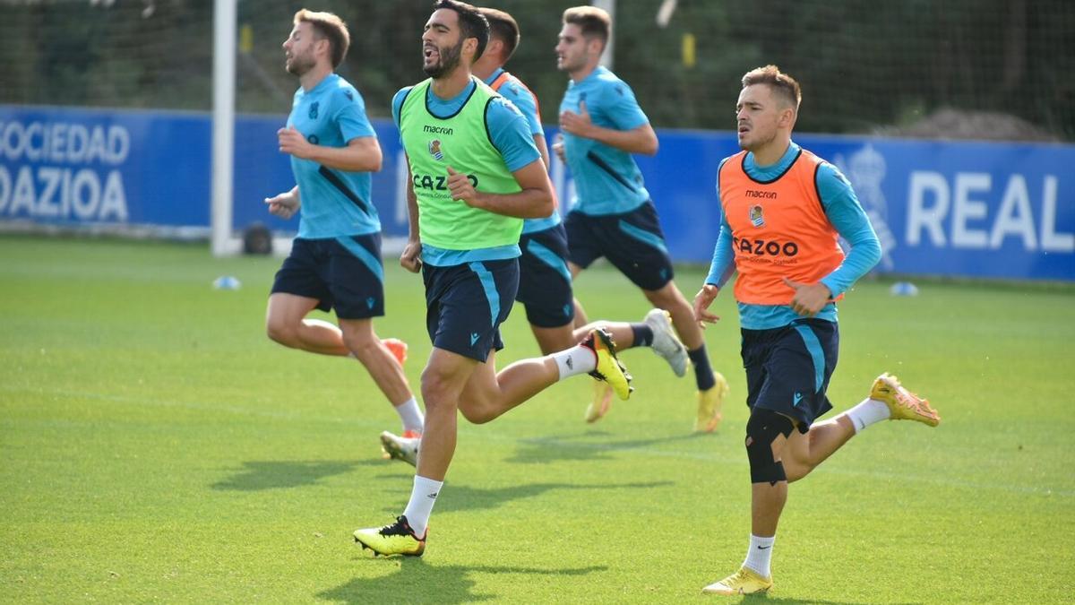 Mikel Merino, en Zubieta durante un entrenamiento.