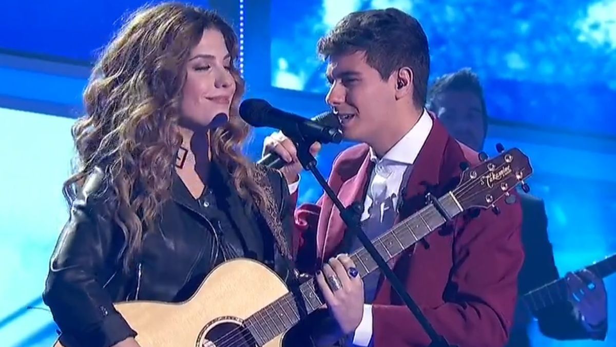 Míriam Rodríguez y Alfred García, cantando juntos en 'Operación Triunfo 2017'.