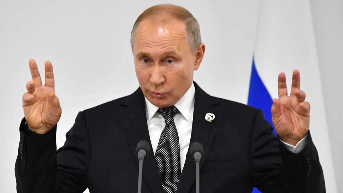 Vladimir Putin durante un discurso.