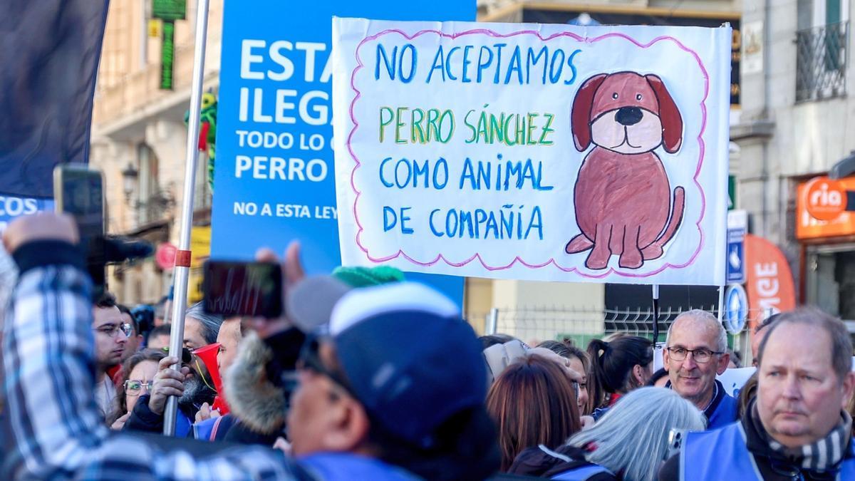 Manifestación contra la Ley de Bienestar Animal, el pasado fin de semana en Madrid.