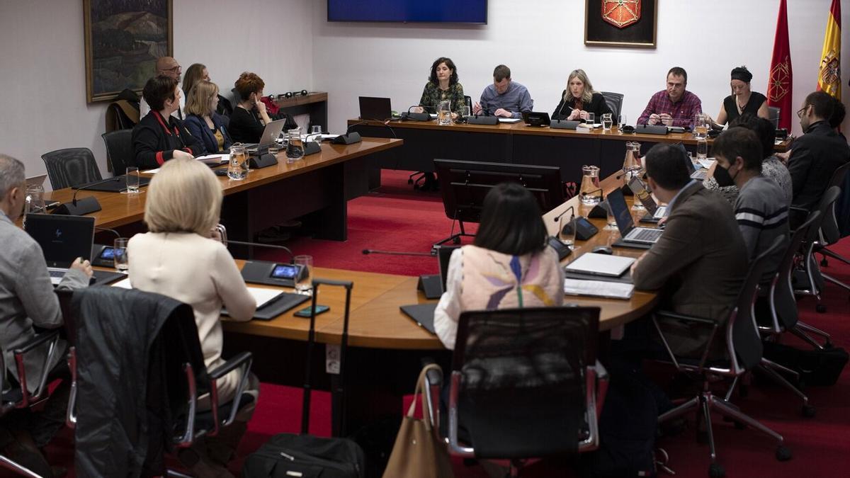 Comparecencia en la Comisión de Educación del Parlamento foral de los sindicatos representados en la Mesa Sectorial de Educación en abril del pasado año