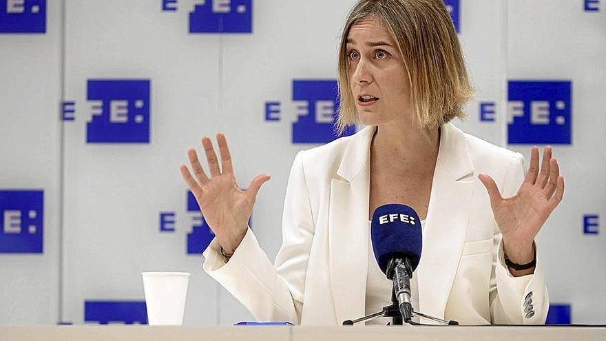 La líder de En Comú Podem en el Parlament catalán, Jéssica Albiach, durante la entrevista. | FOTO: EFE