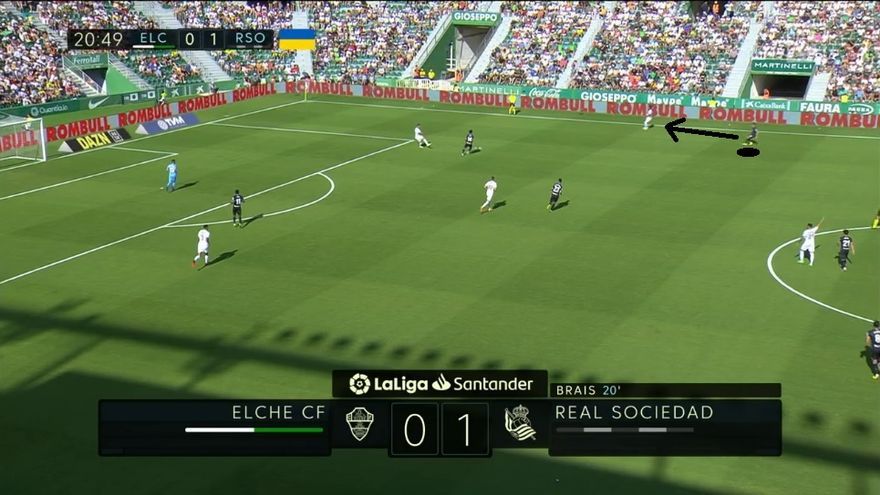 Actuar así exigía al lateral derecho realista (Gorosabel) convertirse en extremo y ganar mucha altura para ejercer la presión. Necesitado de un perfil acorde (jugador con más capacidad de recorrido), Imanol decidió apostar por el de Arrasate y no por Aritz.