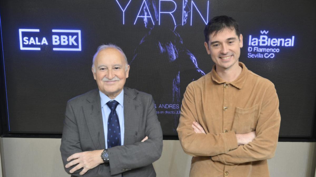 Gorka Martínez y Jon Maya, esta mañana durante la presentación de la nueva producción de BBK: