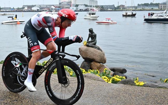 Tadej Pogacar, en la crono de inicio del Tour en Copenhague