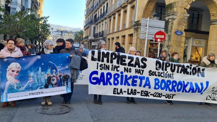 Protesta de las trabajadoras de la limpieza de Gipuzkoa