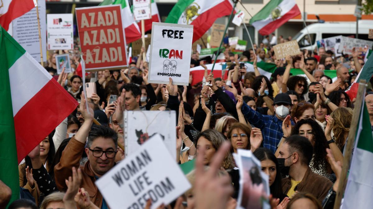 Manifestación en solidaridad con los protestantes de Irán.