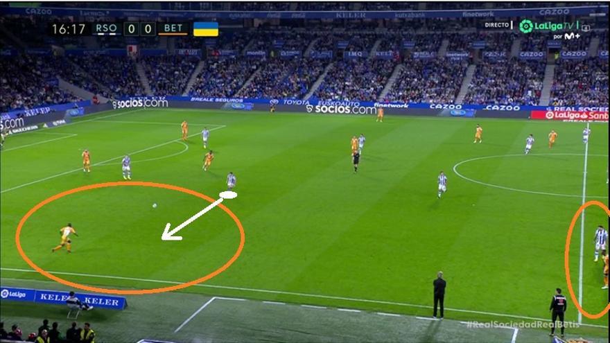 Lo vemos en una imagen real del partido...