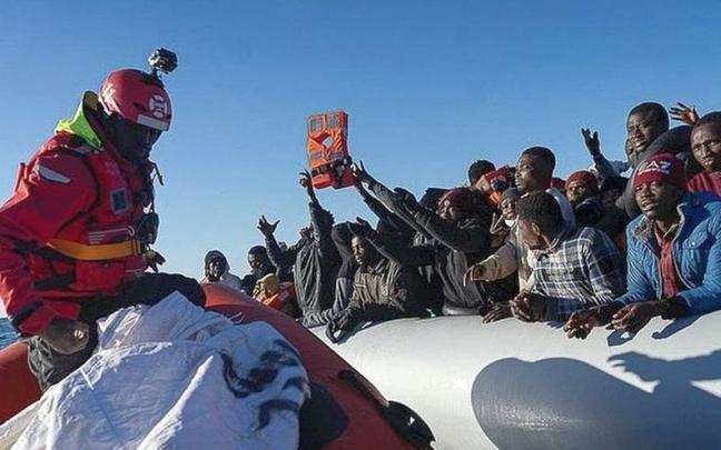 Un rescate del ‘Aita Mari’.