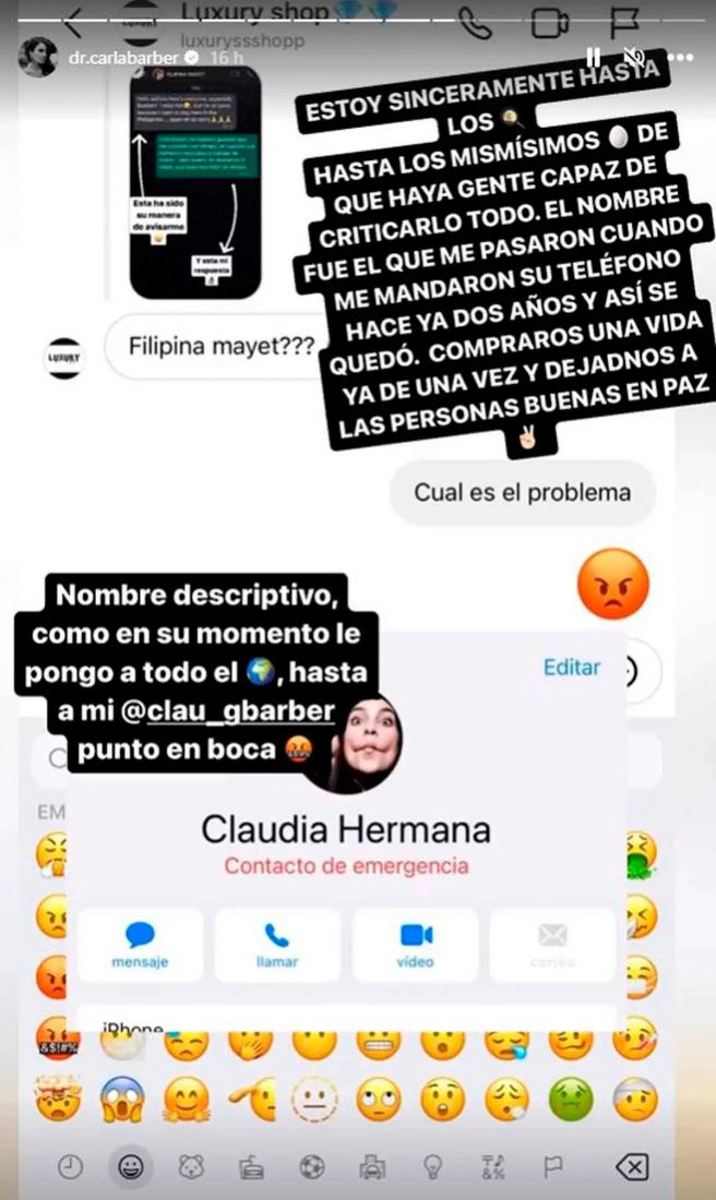 La respuesta de Carla Barber.