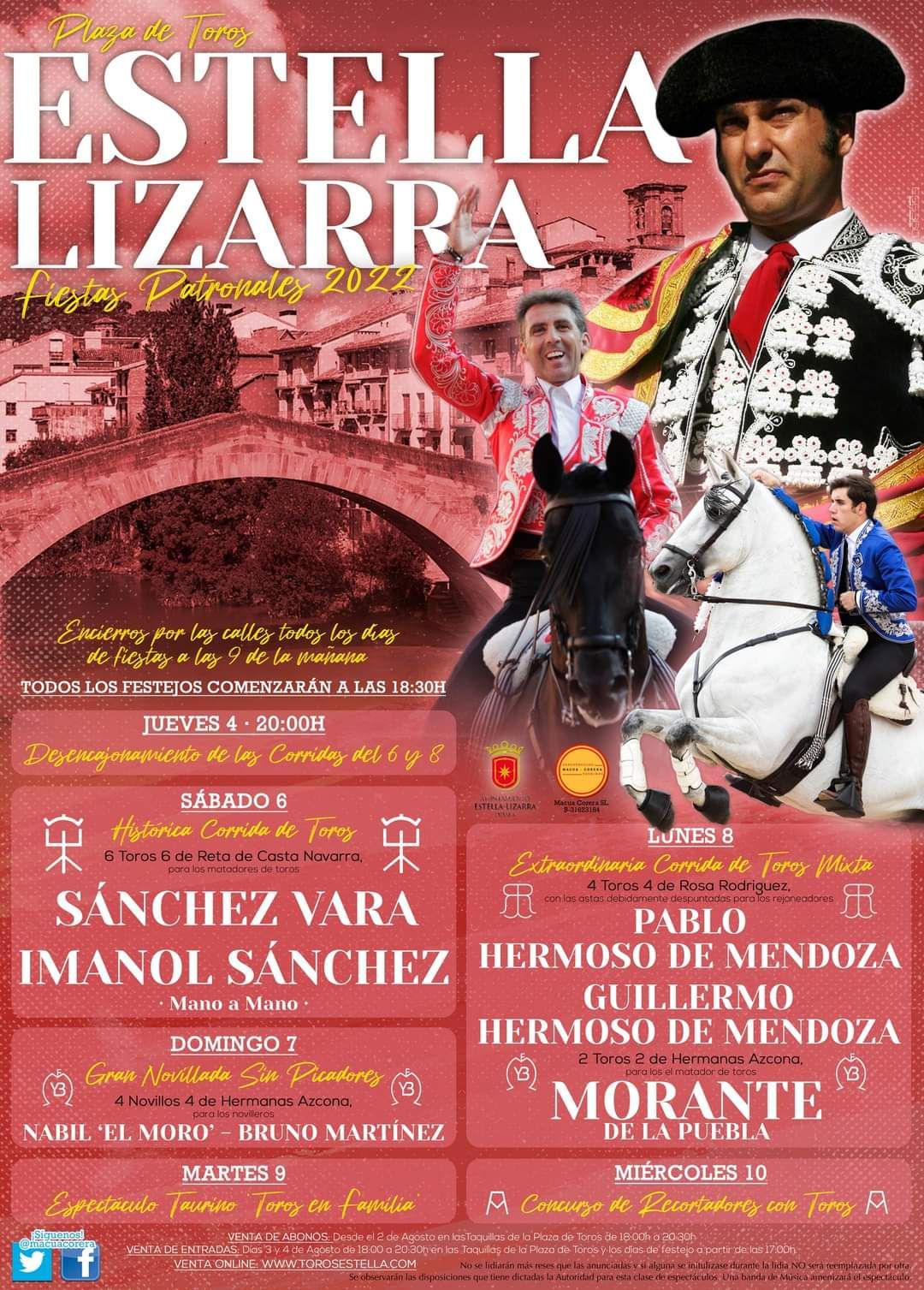 Cartel de la feria taurina de Estella.