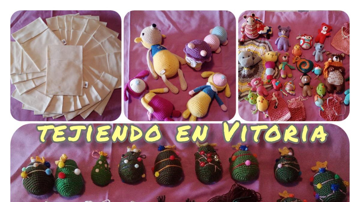 Espectaculares trabajos del grupo de mujeres de Tejiendo en Vitoria