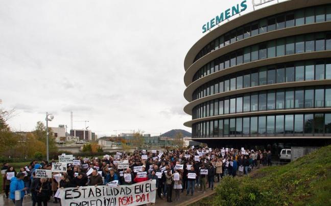 Protesta de trabajadores de Siemens Gamesa
