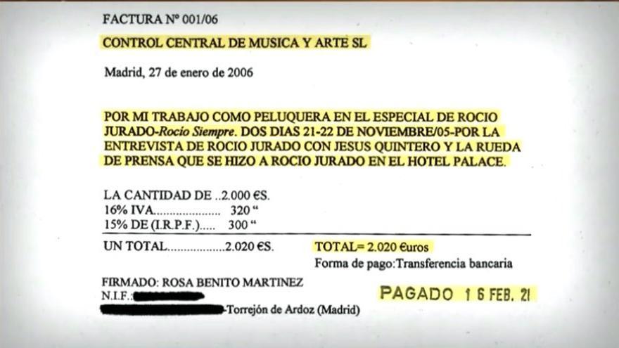 El documento que demostraría que Rosa Benito sí había cobrado.