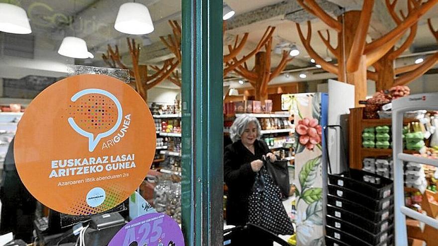 Un comercio participante en la última edición de Euskaraldia.