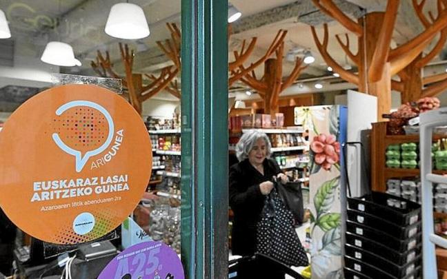 Un comercio participante en la &uacute;ltima edici&oacute;n de Euskaraldia.